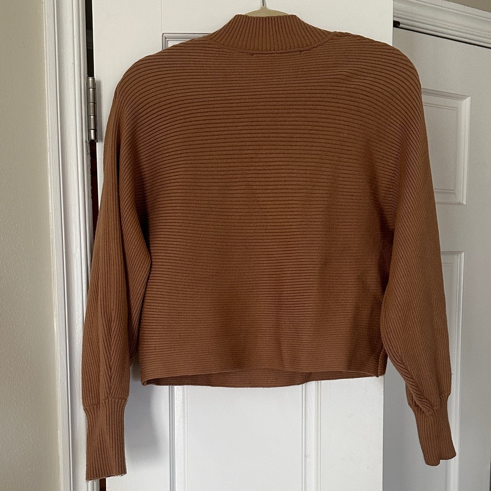 Cozy Brown Ribbed Women's Sweater